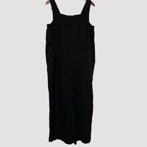 H by Halston Crop Leg Jumper Zippered Back Linen Blend Size 10 Pockets Casual